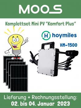 "2023" Komplettset Mini PV “Komfort Plus” inkl. Hoymiles HM-1500 und 4 x Modul 370W* - Ab KW 1 2023